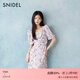 SNIDEL春夏優(yōu)雅短袖蕩領(lǐng)雪紡印花茶歇連衣裙SWFO252300 紫色 S (0)