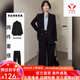梵奧格（FANAOGE）大學(xué)生正裝西裝套裝女裝職業(yè)西服大學(xué)生英倫西裝墊肩韓版西服外套 [二件套]黑色西裝+直筒西褲 【帶墊肩】 3XL 【建議155-170斤】 急件當日發(fā)-聯(lián)系客服可順豐