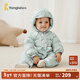 童泰（TONGTAI）嬰兒羽絨服連體衣秋冬季寶寶連帽爬服男童女童外出三防哈衣 藍色 90 碼(建議18-24月身高80-92cm)