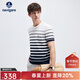 Navigare意大利小帆船男士涼感短袖T恤夏季休閑針織圓領(lǐng)體恤衫條紋上衣男 亮白條紋 S