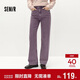 森馬（Semir）森柔牛仔|牛仔褲女抓毛寬松闊腿褲冬季女士做舊長(cháng)褲103724124001A