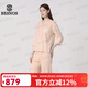 BESNOS【玉蘭花香薰】新款女士V領(lǐng)感蕾絲邊睡衣可外出家居服套裝 芭蕾粉 L (101斤-120斤)