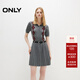 ONLY2025夏季新款學(xué)院風(fēng)假兩件翻領(lǐng)菱格短裙連衣裙女|125346003 G44中花灰色 M