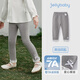 JELLYBABY[7A抑菌]女童打底褲春法式花邊童裝春款寶寶褲子刺繡純棉兒童長(cháng)褲 花灰 110