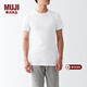 MUJI男式無(wú)側縫天竺編織圓領(lǐng)T恤2件裝25年夏季男士男款短袖打底衫背心 白色 FA16CC5S L （175/100A）