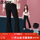 ASK JUNIOR女童褲子2025秋冬季兒童加絨保暖長(cháng)褲休閑時(shí)尚喇叭褲 黑色 160