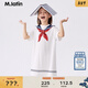 馬·拉?。∕.Latin）/【商場(chǎng)同款】童裝兒童連衣裙夏新款女大童印花裙子 半漂白 140cm