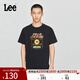 Lee25新品舒適版圓領(lǐng)Logo印花男女同款短袖T恤休閑潮LUT0098434LE 黑色（尺碼偏大，拍小一碼） M