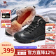 駱駝（CAMEL）棉鞋男羊毛加絨厚底雪地靴真牛皮保暖馬丁靴戶(hù)外徒步登山鞋男 G13W307076黑色 42