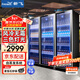 新飛（Frestec）網(wǎng)紅商用啤酒柜保鮮柜風(fēng)冷無(wú)霜全屏柜酒吧冰箱KTV冰柜雙門(mén)冷藏飲料蛋糕酒水展示柜 網(wǎng)紅三門(mén)輕奢款1500*600*1800