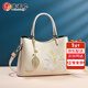 游子吟生日禮物送媽媽母親婆婆50歲60長(cháng)輩女士手提包刺繡款女包2026年 百合款-米白