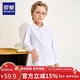 羅蒙兒童白色長(cháng)袖polo衫男女童T恤打底衫學(xué)生班服校園服飾  白色 130