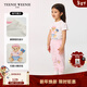 Teenie Weenie  Kids小熊童裝25年款女寶寶甜美風(fēng)印花短袖T恤打底衫 米白色 120 cm