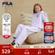 FILA【加絨套裝】斐樂(lè )兒童衛衣褲子冬季新款男女童休閑兩件套 櫻花淺粉-PK 140