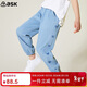 ASK JUNIOR童裝兒童褲子女童中大童2026春裝運動(dòng)跑步長(cháng)褲牛仔褲 藍色 160