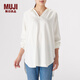 MUJI MUJI 女式 棉法蘭絨 套頭束腰長(cháng)上衣 28AC728 白色 XS-S