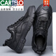 卡帝樂(lè )鱷魚(yú)（CARTELO）官方真皮二層牛皮2026新款春季男鞋戶(hù)外登山鞋男士百搭防 旗艦款2265黑色 42