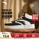 安踏（ANTA）輕松2男板鞋高幫板鞋春新款增高軟底休閑運動(dòng)百搭耐磨防潑水板鞋 【男款】黑/象牙白-1 42 (男8.5)