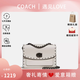 蔻馳（COACH）【奢禮傳情】女包PARKER山茶花系列小號小牛皮斜挎包鏈禮物送女生 白色29389BPCHK