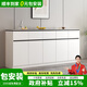愛(ài)沐歌餐邊柜靠墻一體客廳實(shí)木巖板收納置物柜子儲物柜廚房櫥柜茶水邊柜 暖白配灰色長(cháng)180寬35高90 生態(tài)板-巖板餐邊柜