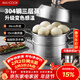 美廚（MAXCOOK）蒸鍋全304不銹鋼34cm三層蒸鍋感溫復底湯鍋 燃氣電磁爐通用MCZ767