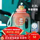 物生物（RELEA）運動(dòng)水壺Tritan健身水杯大容量大肚杯子吸管杯耐高溫便攜塑料杯 早春櫻粉-提繩款2.5L