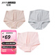 婧麒孕婦內褲高腰棉托腹孕懷孕期產(chǎn)后內衣產(chǎn)婦短褲頭大碼3條裝 膚色+淡粉+草綠 3條裝 L
