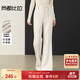 尚都比拉松緊腰綁帶休閑褲女冬季微彈修身顯瘦針織微喇褲高級感氣質(zhì)長(cháng)褲