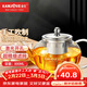 金灶（KAMJOVE）耐高溫玻璃泡茶壺 304不銹鋼內膽過(guò)濾花茶壺飄逸杯茶壺整套茶具 【A-08單泡茶壺】 800ml