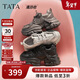 他她（TATA）漫游者女鞋加絨休閑運動(dòng)鞋百搭增高厚底 黑色（單里） 38