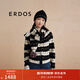 ERDOS 彩色波點(diǎn)針織圍脖虛提黑白條紋純羊絨女士圍巾 黑白條紋 180cmX18cm
