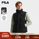 FILA 斐樂(lè )官方男士羽絨馬甲2025冬新款簡(jiǎn)約百搭保暖基礎立領(lǐng)外套 正黑色-BK L 175/96A/L