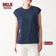 MUJI MUJI 女式 印度棉天竺編織 無(wú)袖T恤 BBA10A0S 深海軍藍 M