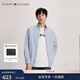 Tommy Hilfiger【柔軟府綢】秋冬男裝易打理格紋商務(wù)休閑長(cháng)袖襯衣襯衫外套 藍白格紋0MS 39