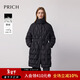PRICH【90%鵝絨】時(shí)尚高領(lǐng)V格壓膠羽絨服2025冬季新品長(cháng)款束腰新年 19黑色 S 160