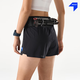 NEDAO26新品內道三合一收納跑步短褲男女越野跑帶腰包內襯可掛杖運動(dòng)褲 夜跑黑（女） L