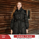 香影黑色假兩件收腰羽絨服女2025冬季新款90白鴨絨雙層領(lǐng)保暖外套 黑色 M 160/84A/95-110斤