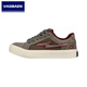 萬(wàn)斯巴（VASIBAEN）帆布鞋男款2026春季學(xué)生美式復古百搭低幫增高休閑板鞋男潮流 咖啡色 41