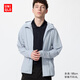 優(yōu)衣庫男女裝DRY-EX速干高彈力防紫外線(xiàn)連帽開(kāi)衫/防曬服487511 03 灰色 XL