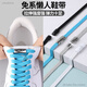 足印部落 免系懶人鞋帶白色金屬扣彈力松緊帶黑色成人男女運動(dòng)鞋鞋帶扁平 免系彈力-黑色/2雙裝 1雙 100cm