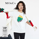 MO&Co.春夏刺繡字母彩繪草莓印花短袖純棉T恤圓領(lǐng)上衣摩安珂新年紅 日落白色-第2批 S 160