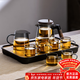 憶壺茶（YIHUTEA） 高檔整套茶具玻璃家用功夫茶具套裝含茶盤(pán)飄逸壺泡茶壺茶水分離 900ML飄逸壺+6杯+公杯+茶盤(pán)