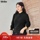 MsShe【莫代爾紗半高領(lǐng)毛衣】大碼女裝秋冬裝胖mm針織打底衫女內搭上衣 【純色款】黑色現貨 4XL