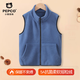 小豬班納兒童搖粒絨馬甲2026男童秋冬雙面加絨防寒保暖背心親膚柔軟坎肩 【 搖粒絨撞色馬甲】D1105深藍 170