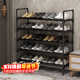 安爾雅鞋架門(mén)口簡(jiǎn)易多層家用收納柜鞋柜組裝宿舍鞋架子 黑色5層80cm