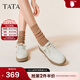 他她（TATA）QQ軟糖英倫單鞋女真皮厚底牛津鞋小皮鞋豆豆鞋新7A421CM4 7A421CM4米白（踩跟款） 37