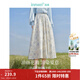 茵曼（INMAN）亞麻歐若風(fēng)薄款植物碎花半身裙女裝2026年夏季新品a字中長(cháng)傘裙子 白底藍花 S