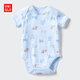 優(yōu)衣庫嬰幼兒寶寶包臀衣/短袖1件裝嬰兒衣服連體包屁衣哈衣481830 63 天藍色 90cm