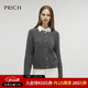 PRICH【含羊毛】小香風(fēng)圓領(lǐng)毛針織衫春秋新款長(cháng)袖保暖開(kāi)衫女 17深灰色 M 165
