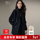 晚白小個(gè)子氣質(zhì)通勤極簡(jiǎn)風(fēng)高級感厚外套夾棉加厚保暖羊毛呢大衣 深藍色 S